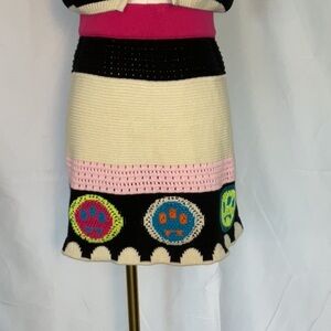 BARROW Official logo-jacquard knitted skirt Size Small
